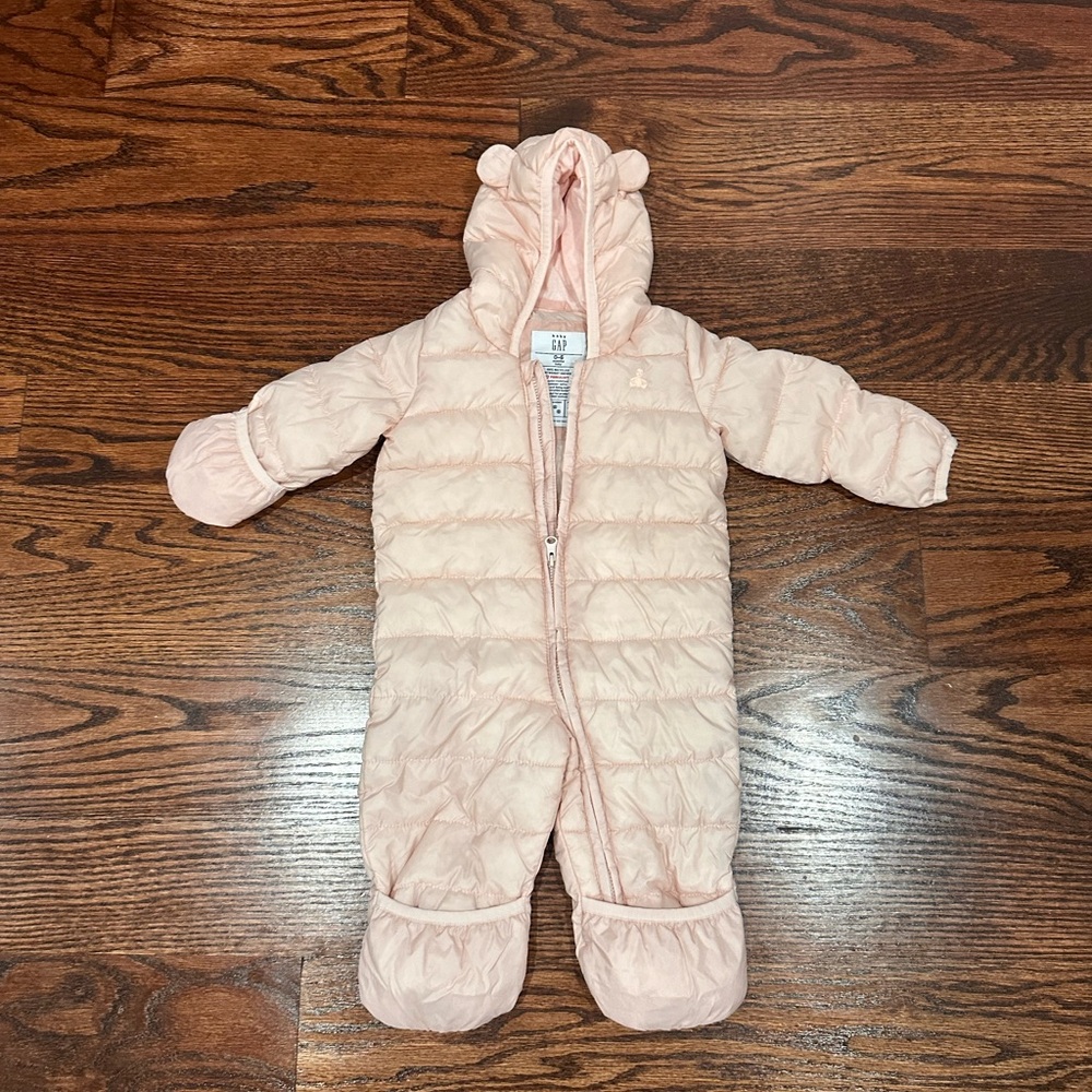 Baby GAP Light Pink Toddler Bunny Ears Footed One Piece